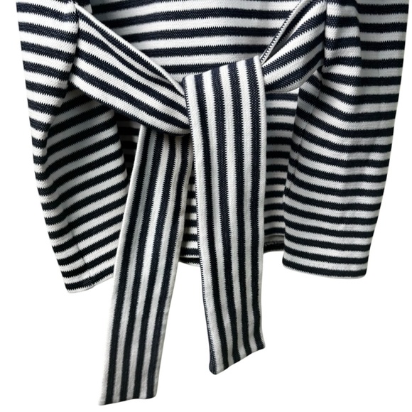 Express Blue & White Stripe Dolman Sleeve Tie Front Blouse Size Large - Picture 4 of 9